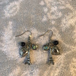 Eiffel Tower with small beads on it.